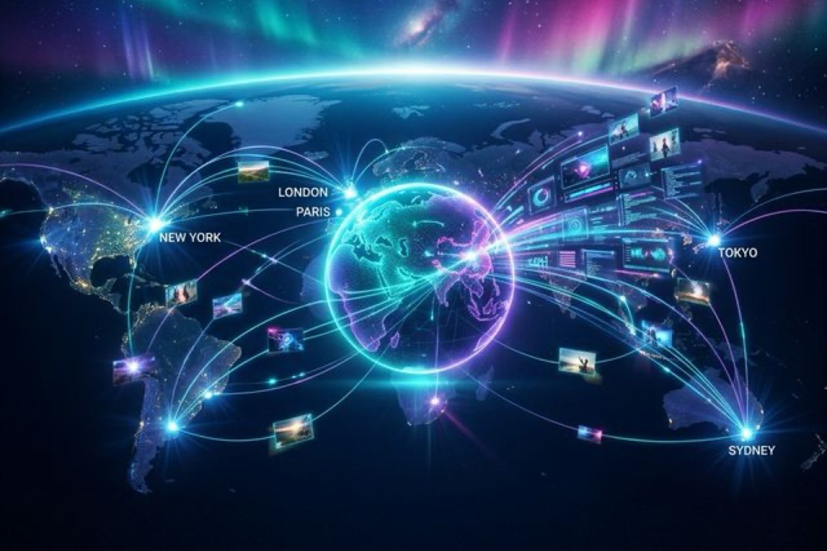 中国以外如何使用 Seedance 2.0:2026年最新访问指 带有 Seedance 2.0 标志的世界地图,标示全球访问方法